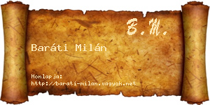 Baráti Milán névjegykártya
