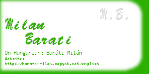 milan barati business card